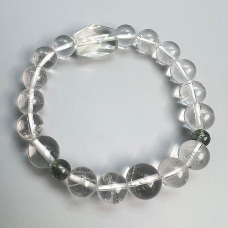 【デザインブレスレット】カイラス×ガネッシュヒマール天然ヒマラヤ水晶デザインブレスレット/Kailash×Ganesh Himal Himalayan Quartz Design Bracelet