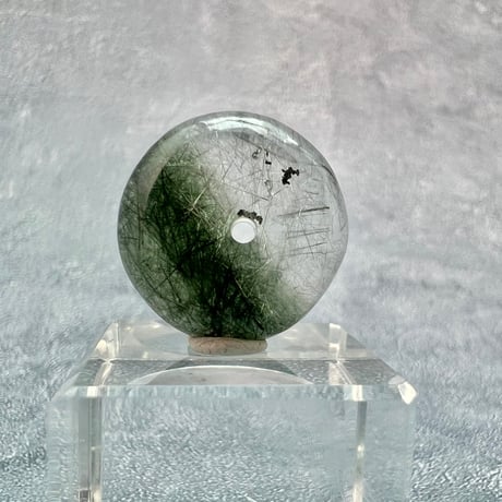 【ガネッシュヒマール産】アクチノライトイン天然ヒマラヤ水晶 タイヤ型ビーズ②/Ganesh Himal Actinolite in Himalayan Quartz Tire beads