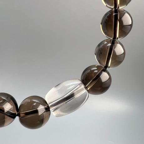 【ガウリシャンカール産】天然ヒマラヤスモーキークォーツ デザインブレスレット/Gaurishankar SmokyQuartz Design Bracelet