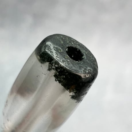【ガネッシュヒマール産】アクチノライト&クローライトイン天然ヒマラヤ水晶 樽型ビーズ⑫/Ganesh Himal Actinolite&Chlorite in barrel beads
