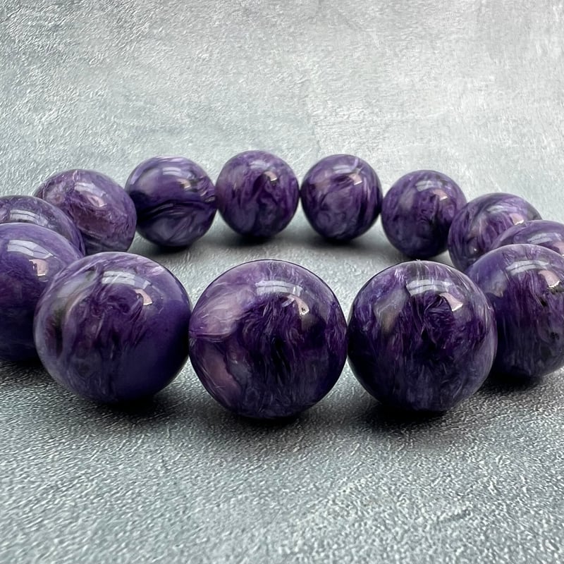 チャロアイトブレスレット18mm内径18cm/Charoite Bracelet | 【RUN