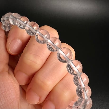 【アンナプルナ産】"手磨き加工"天然ヒマラヤ水晶ブレスレット8mm内径17cm/Annapurna Himalayan Quartz  Bracelet