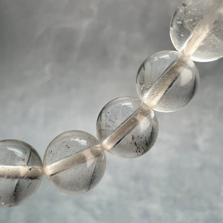 【ガネッシュヒマール産】"手磨き"天然ヒマラヤ水晶ブレスレット8mm内径15.5cm/Ganesh Himal Himalayan Quartz Bracelet