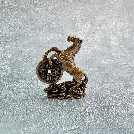 真鍮製ミニ置物【縁起物】A/Brass Mini Statue "Good luck charm"