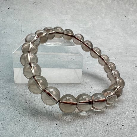 【ガウリシャンカール産】"手磨き加工"天然ヒマラヤスモーキークォーツブレスレット8mm内径15/Gaurishankar Himalayan Smoky Quartz Bracelet