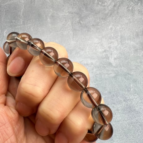 ハイクオリティ【ガウリシャンカール産】天然ヒマラヤスモーキークォーツブレスレット(10mm内径15cm)/Gaurishankar Himalayan Smoky Quartz Bracelet