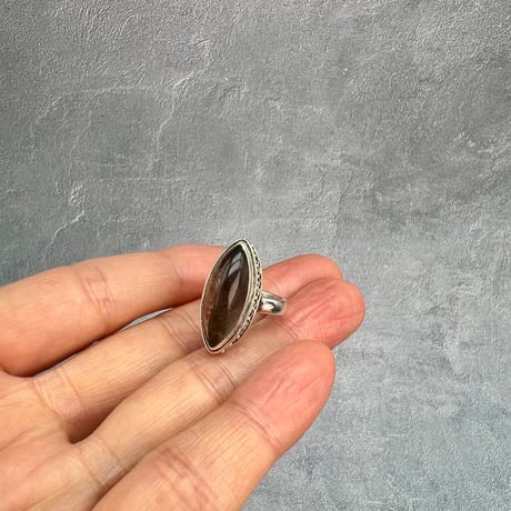 【ガウリシャンカール産】天然ヒマラヤスモーキークォーツ シルバー925デザインリング/GauriShankar Smoky Quartz Silver925 Design Ring