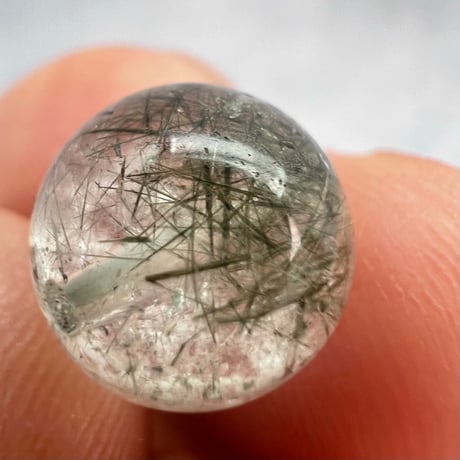 【ガネッシュヒマール産】アクチノライトイン天然ヒマラヤ水晶ビーズ⑭/Ganesh Himal Actinolite in Himalayan Quartz beads