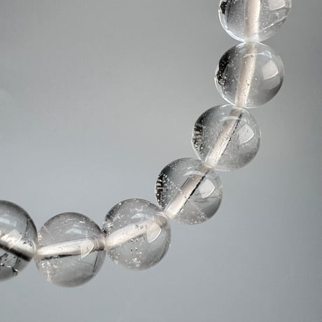 【カイラス産】"手磨き加工"天然ヒマラヤ水晶ブレスレット(8mm内径16cm)/Kailash Himalayan Quartz Bracelet