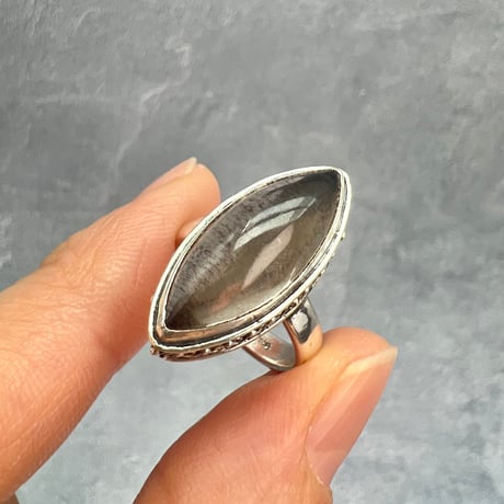 【ガウリシャンカール産】天然ヒマラヤスモーキークォーツ シルバー925デザインリング/GauriShankar Smoky Quartz Silver925 Design Ring