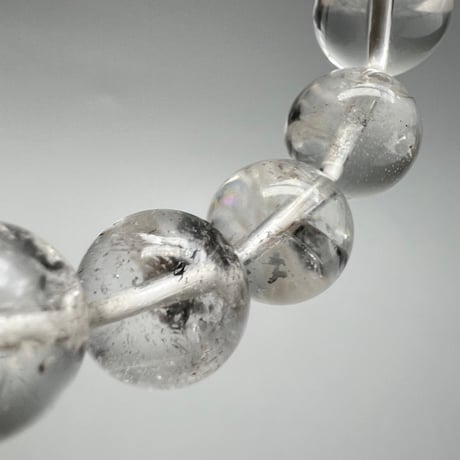 【カイラス産】"手磨き加工"天然ヒマラヤ水晶ブレスレット(10mm内径15cm)①/Kailash Himalayan Quartz Bracelet