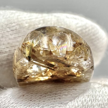 【ガネッシュヒマール産】アクチノライトイン天然ヒマラヤ水晶"手磨き加工"ルース③/Ganesh Himal Actinolite in Himalayan Quartz Loose