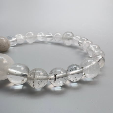 【デザインブレスレット】"手磨き加工"カイラス産天然ヒマラヤ水晶デザインブレスレット/Kailash Himalayan Quartz Design Bracelet