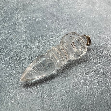 【ガネッシュヒマール産】天然ヒマラヤ水晶"手磨き加工"ペンデュラムペンダント(バジュラ.プルバ)/Ganesh Himal Himalayan Quartz Pendulum