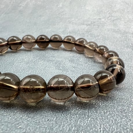 ハイクオリティ【ガウリシャンカール産】天然ヒマラヤスモーキークォーツブレスレット(8mm内径15cm)/Gaurishankar Himalayan Smoky Quartz Bracelet