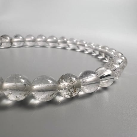 【カイラス産】"手磨き加工"天然ヒマラヤ水晶ブレスレット(5~7mm内径16cm)/Kailash Himalayan Quartz Bracelet