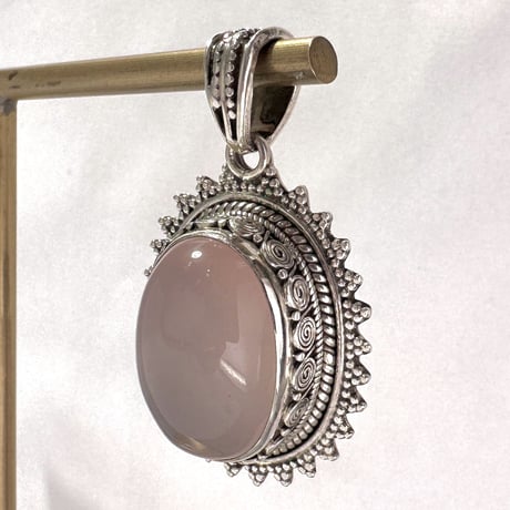 マダガスカル産ローズクォーツペンダントトップ3⃣ (シルバー925)/Rosequartz Pendant Top