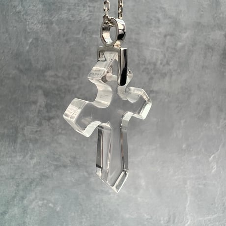 【ガネッシュヒマール産】天然ヒマラヤ水晶クロスペンダントトップ①/Ganesh Himal Himalayan Quartz Cross Pendant Top