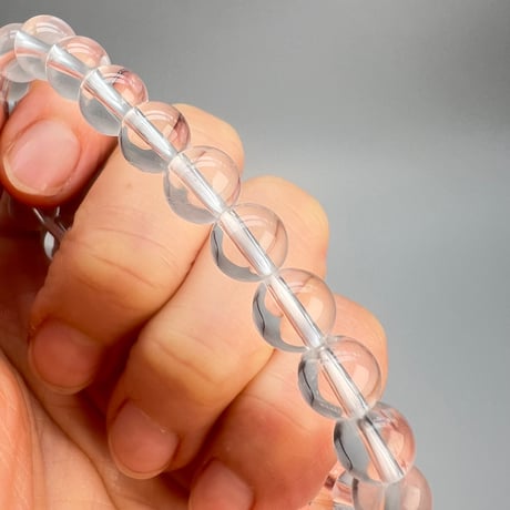 【ハイクオリティー】ガネッシュヒマール産天然ヒマラヤ水晶ブレスレット8mm内径16cm/High Quality Ganesh Himal Himalayan Quartz Bracelet