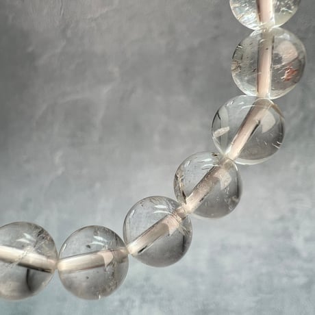 【ガネッシュヒマール産】天然ヒマラヤ水晶ブレスレット8mm内径15cm②/Ganesh Himal Himalayan Quartz Bracelet