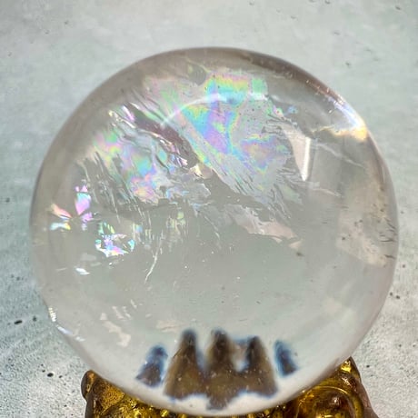 【ガネッシュヒマール産】ナチュラルレインボーイン天然ヒマラヤ水晶丸玉/Ganesh Himal Natural Rainbow In Himalayan Quartz Sphere