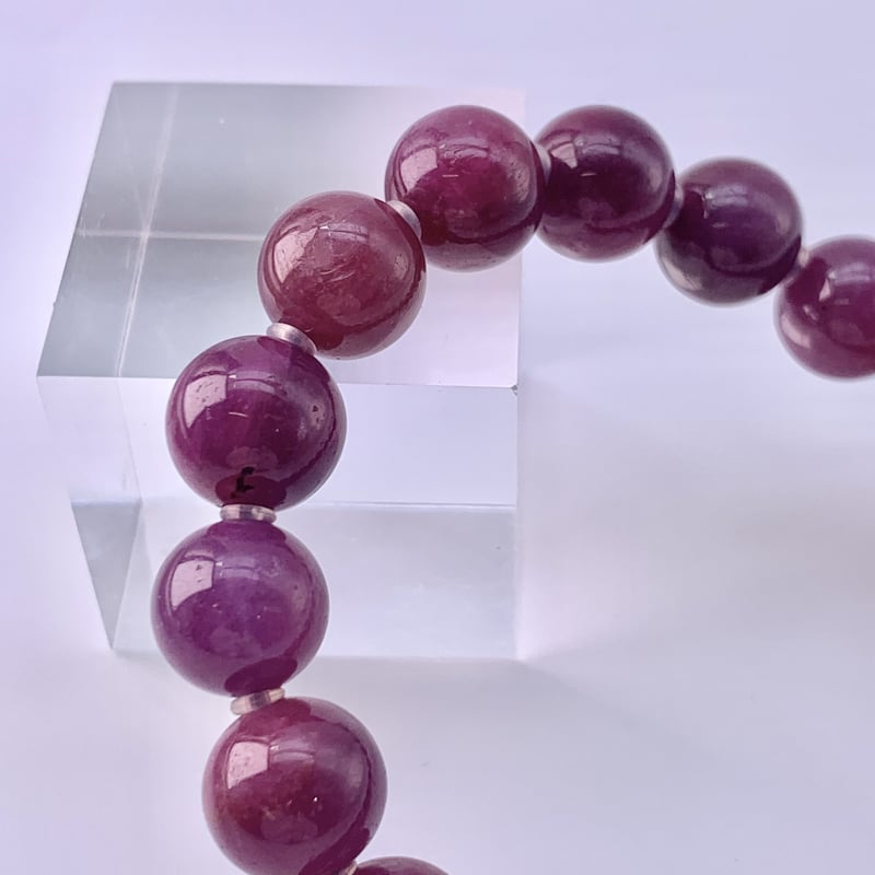 天然ルビー】ピンクパープルサファイアブレスレット(鑑定書付き)/RUBY