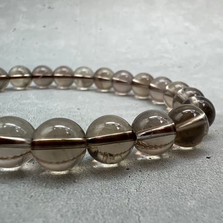 ハイクオリティ【ガウリシャンカール産】天然ヒマラヤスモーキークォーツブレスレット(8mm内径17cm)/Gaurishankar Himalayan Smoky Quartz Bracelet