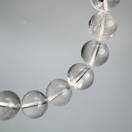 【カイラス産】"手磨き加工"天然ヒマラヤ水晶ブレスレット(10mm内径15cm)②/Kailash Himalayan Quartz Bracelet