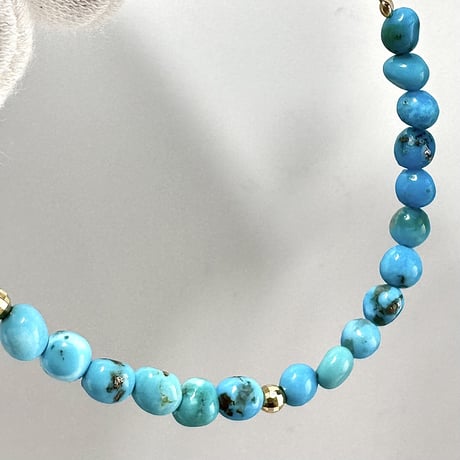 スリーピングビューティーターコイズ&ルビー デザインブレスレット/Sleeping Beauty Turquoise&Ruby Desig Bracelet