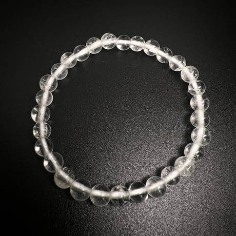 【アンナプルナ産】"手磨き加工"天然ヒマラヤ水晶ブレスレット6mm内径16cm/Annapurna Himalayan Quartz  Bracelet