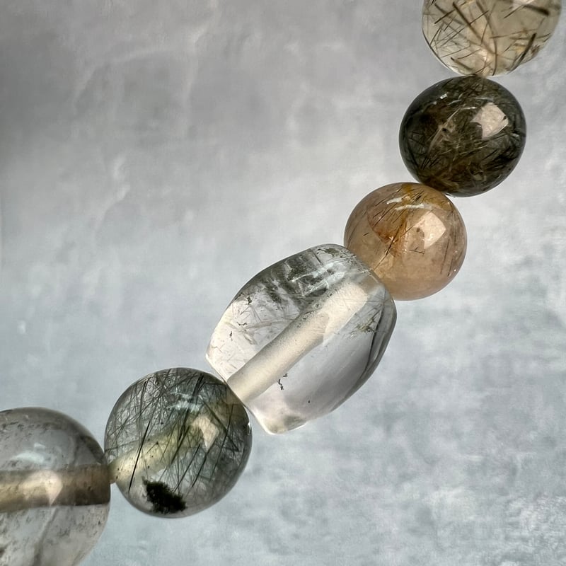 ガネッシュヒマール　ラパ産　アクチノライトインクオーツリング　6〜7号 ガネッシュヒマール産】アクチノライトイン天然ヒマラヤ水晶デザイン