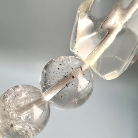 【カイラス産】"手磨き"天然ヒマラヤ水晶デザインブレスレット/Kailash Himalayan Quartz Design Bracelet