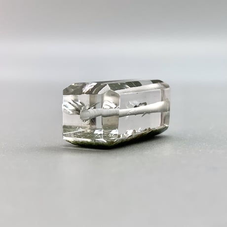 Mt.Fuji浄化🗻 【ガネッシュヒマール産】クローライトインヒマラヤ水晶"手磨き加工"スクエアビーズ2P1⃣/Ganesh Himal Chlorite  in Himalayan Quartz