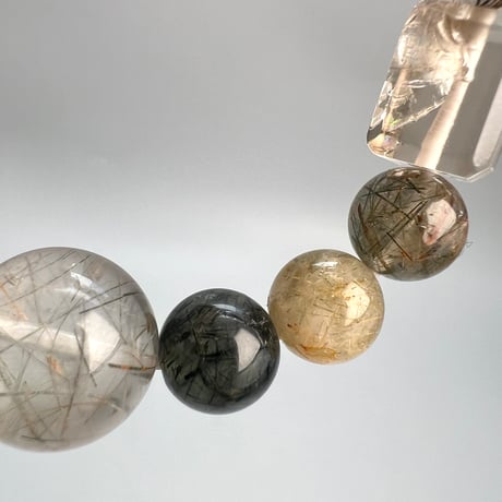 【デザインブレスレット】ガネッシュヒマール産×ガウリシャンカール産×チベットモリオン/Ganesh Himal×GauriShankar×Morion Bracelet
