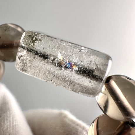 ガネッシュヒマール産ヒマラヤ水晶&ガウリシャンカール産スモーキークォーツデザインブレスレット/GaneshHimal&Gaurishankar Design Bracelet