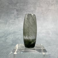 【ガネッシュヒマール産】アクチノライト&クローライトイン天然ヒマラヤ水晶 樽型ビーズ⑭/Ganesh Himal Actinolite&Chlorite in barrel beads
