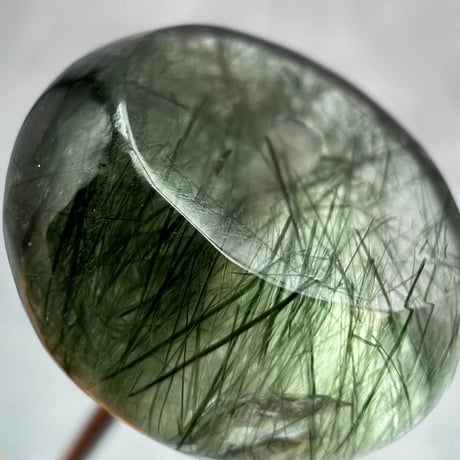 【ガネッシュヒマール産】アクチノライトイン天然ヒマラヤ水晶 タイヤ型ビーズ①/Ganesh Himal Actinolite in Himalayan Quartz Tire beads