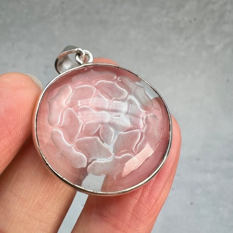 【ガネッシュヒマール産】天然ヒマラヤ水晶"蓮の花"シルバー925ペンダントトップ①/Ganesh Himal Himalayan Quartz "Lotus "S/V925 Pendant top