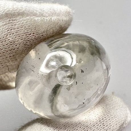 【ガネッシュヒマール産】クローライトイン天然ヒマラヤ水晶オーバルビーズ/Ganesh Himal Chlorite in Himalayan Quartz