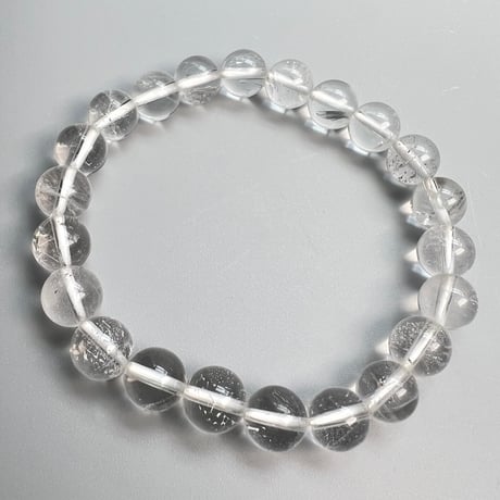 【カイラス産】"手磨き加工"天然ヒマラヤ水晶ブレスレット(8mm内径15cm)/Kailash Himalayan Quartz Bracelet