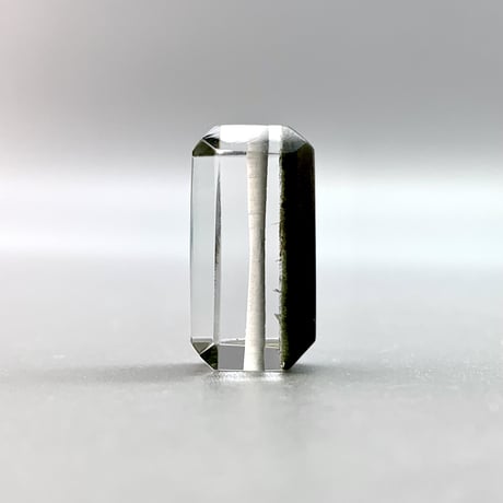Mt.Fuji浄化🗻 【ガネッシュヒマール産】クローライトインヒマラヤ水晶"手磨き加工"スクエアビーズ2P1⃣/Ganesh Himal Chlorite  in Himalayan Quartz