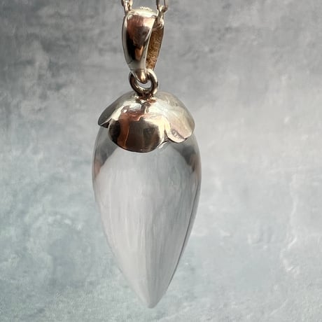 【ガネッシュヒマール産】天然ヒマラヤ水晶"手磨き加工"ペンデュラムペンダントトップ/Ganesh Himal Himalayan Quartz Pendulum Pendant Top