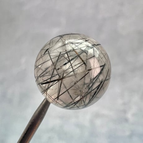 【ガネッシュヒマール産】アクチノライトイン天然ヒマラヤ水晶ビーズ⑥/Ganesh Himal Actinolite in Himalayan Quartz beads