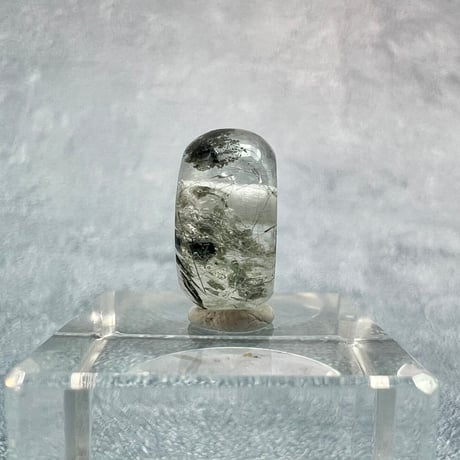 【ガネッシュヒマール産】アクチノライトイン天然ヒマラヤ水晶 タイヤ型ビーズ⑥/Ganesh Himal Actinolite in Himalayan Quartz Tire beads