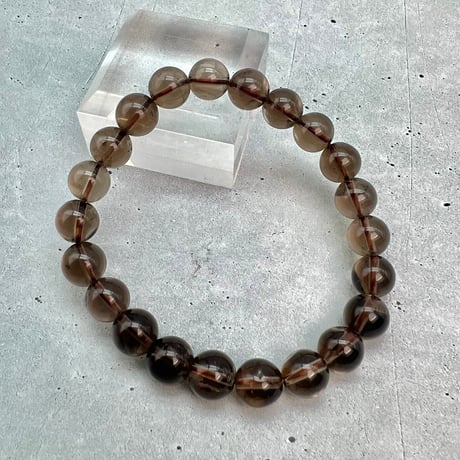 【ガウリシャンカール産】天然ヒマラヤスモーキークォーツブレスレット9mm内径18/Gaurishankar Himalayan Smoky Quartz Bracelet