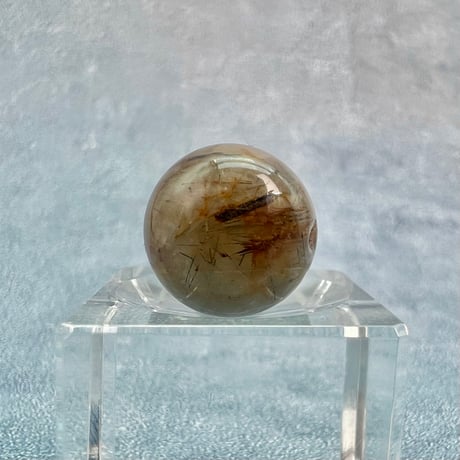 【ガネッシュヒマール産】アクチノライトイン天然ヒマラヤ水晶ビーズ②/Ganesh Himal Actinolite in Himalayan Quartz beads