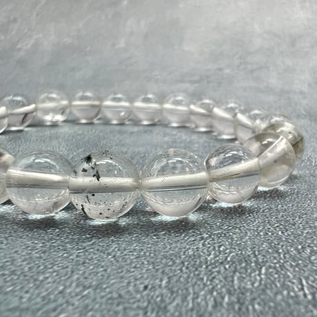 【ガネッシュヒマール産】天然ヒマラヤ水晶ブレスレット8mm内径15cm①/Ganesh Himal Himalayan Quartz Bracelet