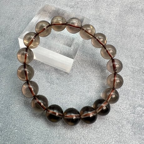 ハイクオリティ【ガウリシャンカール産】天然ヒマラヤスモーキークォーツブレスレット(10mm内径15cm)/Gaurishankar Himalayan Smoky Quartz Bracelet