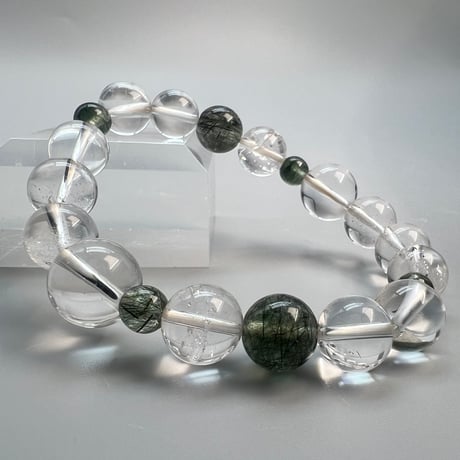 【デザインブレスレット】カイラス×ガネッシュヒマール天然ヒマラヤ水晶デザインブレスレット/Kailash×Ganesh Himal Himalayan Quartz Design Bracelet