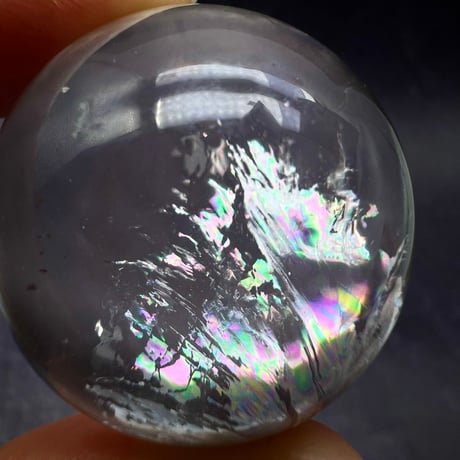 【ガネッシュヒマール産】ナチュラルレインボーイン天然ヒマラヤ水晶丸玉/Ganesh Himal Natural Rainbow In Himalayan Quartz Sphere